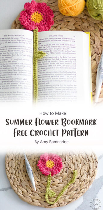 Summer Flower Bookmark - Free Crochet Pattern By Amy Ramnarine