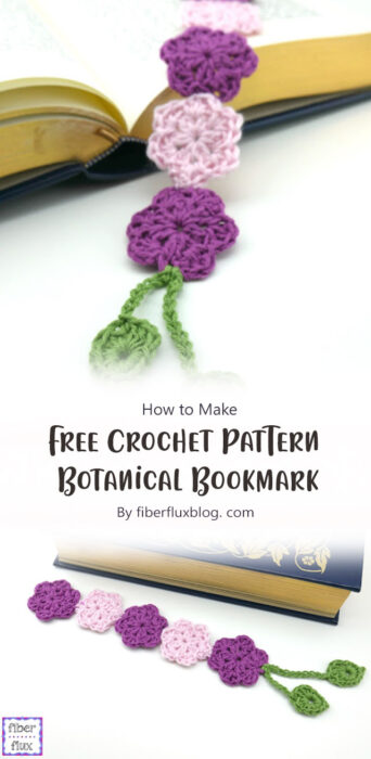Free Crochet Pattern Botanical Bookmark By fiberfluxblog. com