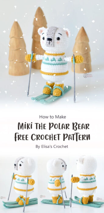 Miki the Polar Bear Free Crochet Pattern By Elisa's Crochet