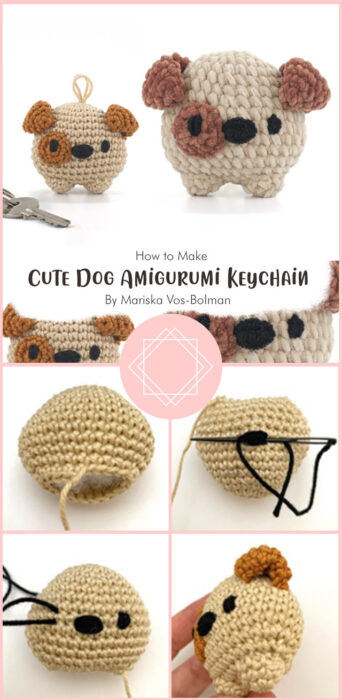 Cute Dog Amigurumi Keychain By Mariska Vos-Bolman