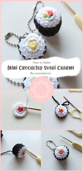 Free Pattern: Mini Crocheted Sushi Charms! By croochetcom