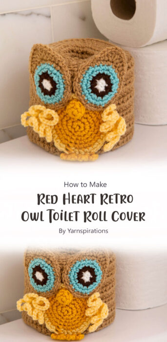 Red Heart Retro Owl Toilet Roll Cover By Yarnspirations