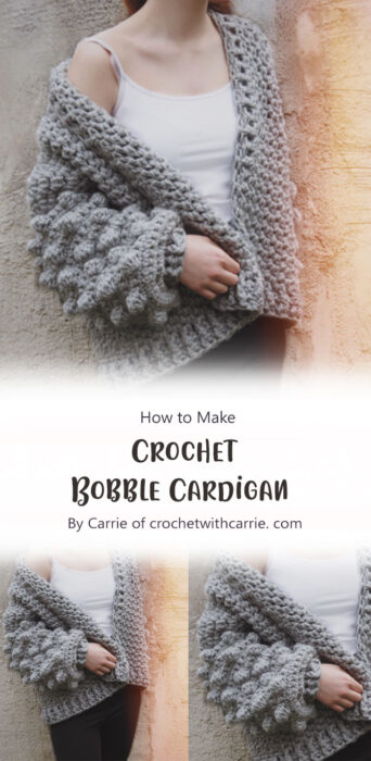 Crochet Bobble Cardigan By Carrie of crochetwithcarrie. com