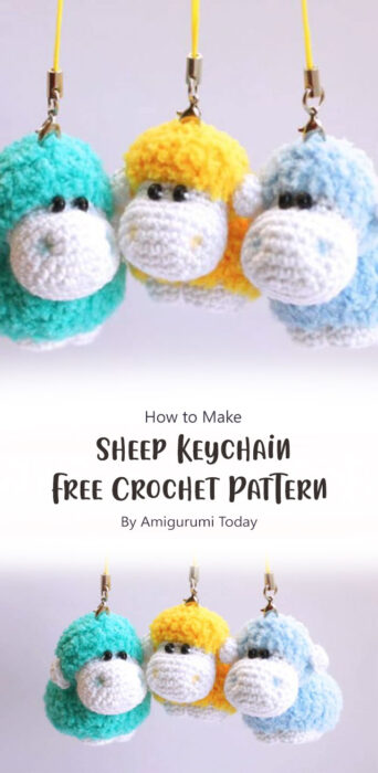 Sheep Keychain - Free Crochet Pattern By Amigurumi Today