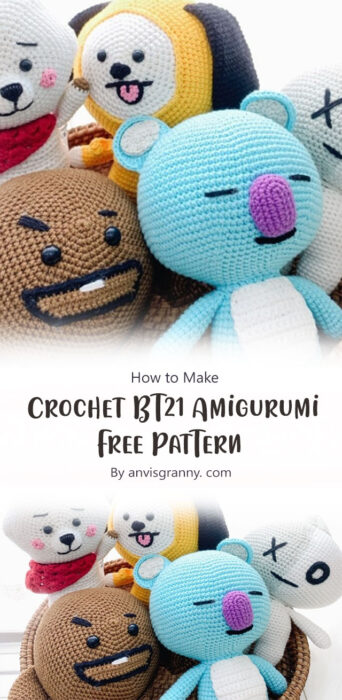 Crochet BT21 Amigurumi Free Pattern By anvisgranny. com