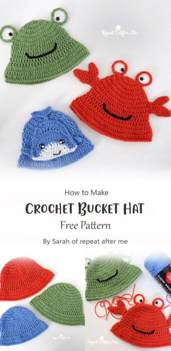Crochet Bucket Hat By Sarah of repeat after me