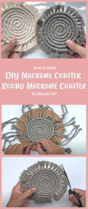 DIY Macrame Coaster - Round Macrame Coaster By Rikiniki DIY