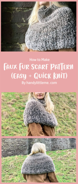 Faux Fur Scarf Pattern (Easy + Quick Knit) By handylittleme. com