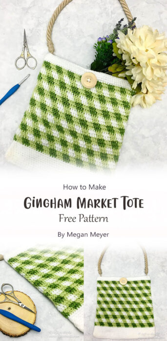 Gingham Market Tote By Megan Meyer