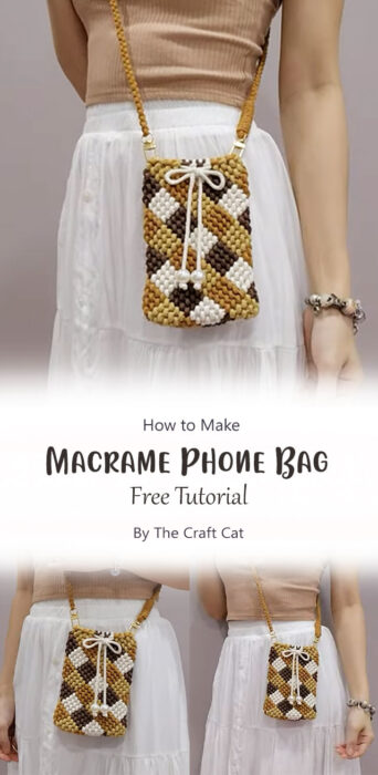 How to Make Macrame Phone Bag By The Craft Cat