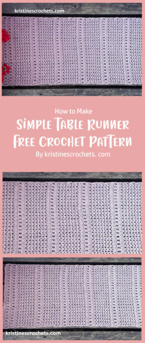 Simple Table Runner - Free Crochet Pattern By kristinescrochets. com