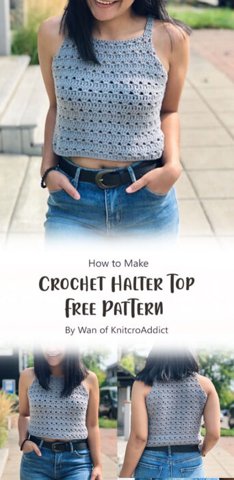 Crochet Halter Top Pattern(Free) US Women’s XS-XXL By Wan of KnitcroAddict