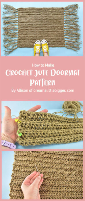 Crochet Jute Doormat Pattern By Allison of dreamalittlebigger. com
