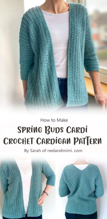 Spring Buds Cardi - Free Simple Crochet Cardigan Pattern By Sarah of nedandmimi. com