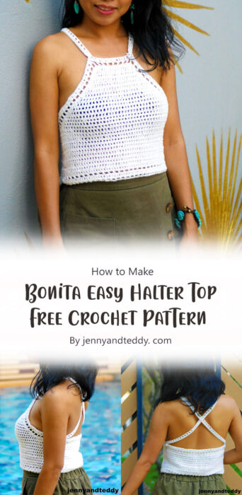 Bonita Easy Halter Top Free Crochet Pattern for Beginner By jennyandteddy. com