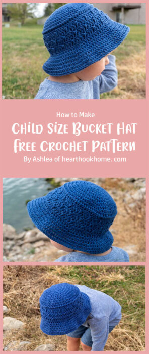 Easy Child Size Bucket Hat Free Crochet Pattern By Ashlea of hearthookhome. com