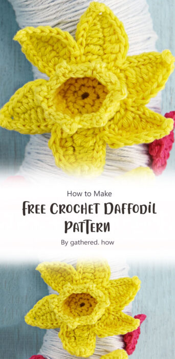 Free Crochet Daffodil Pattern By gathered. how