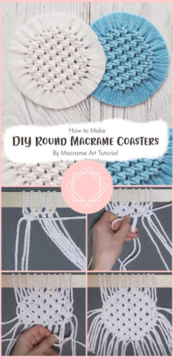 5 DIY Macrame Round Coaster Free Tutorial Ideas - Carolinamontoni.com