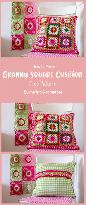 Granny Square Cushion By merino & tomatoes