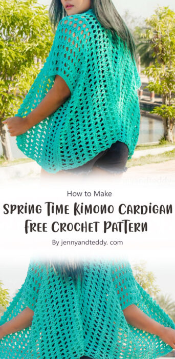 Spring time kimono cardigan free crochet pattern By jennyandteddy. com