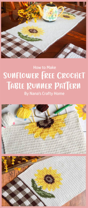 Sunflower Free Crochet Table Runner Pattern By Nana's Crafty Home