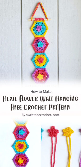 Hexie Flower Wall Hanging – Free Crochet Pattern By sweetbeecrochet. com