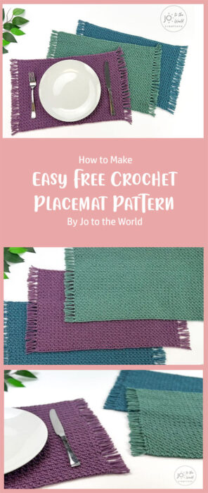Easy Free Crochet Placemat Pattern By Jo to the World