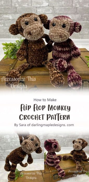 Flip Flop Monkey Crochet Pattern By Sara of darlingmapledesigns. com
