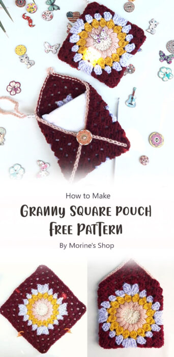 How to Crochet a Granny Square pouch-Free Pattern By Morine's Shop