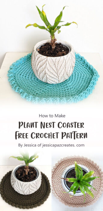 Plant Nest Coaster - Free Crochet Pattern By Jessica of jessicapazcreates. com