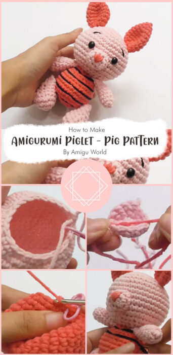 Amigurumi Piglet - Pig Crochet Pattern By Amigu World