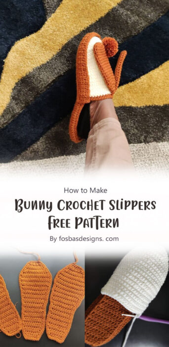 Bunny Crochet Slippers Free Pattern By fosbasdesigns. com