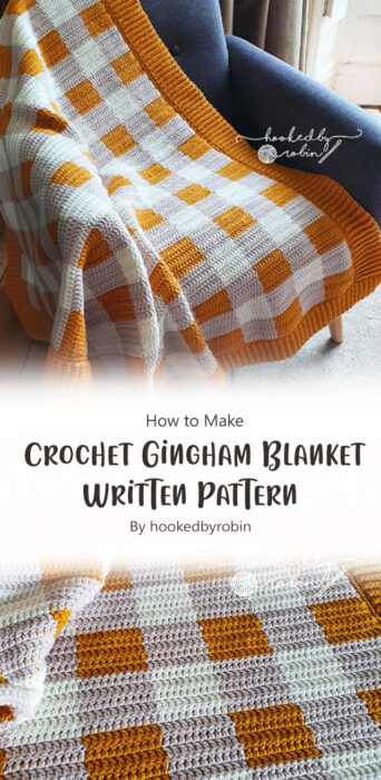 Crochet Gingham Blanket Written Pattern By hookedbyrobin