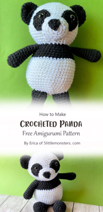 Crocheted Panda By Erica of 5littlemonsters. com
