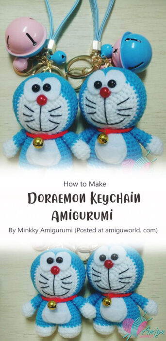 Doraemon Keychain Amigurumi By Minkky Amigurumi (Posted at amiguworld. com)