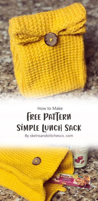 Free Pattern: Simple Lunch Sack - Tunisian Crochet By skeinsandstitchesco. com