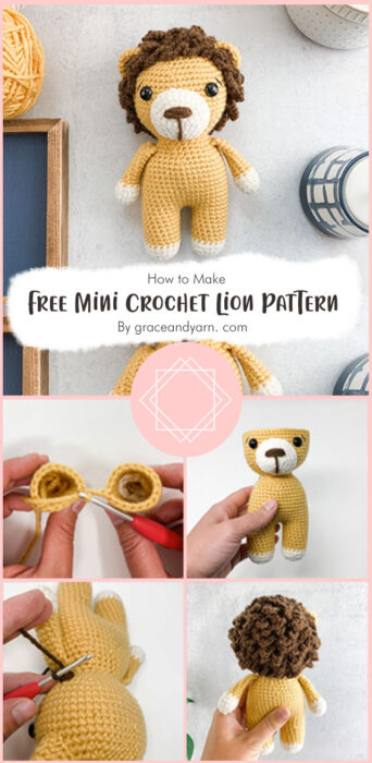 Free Mini Crochet Lion Pattern By graceandyarn. com