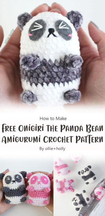 Free Onigiri the Panda Bean Amigurumi Crochet Pattern By ollie+holly
