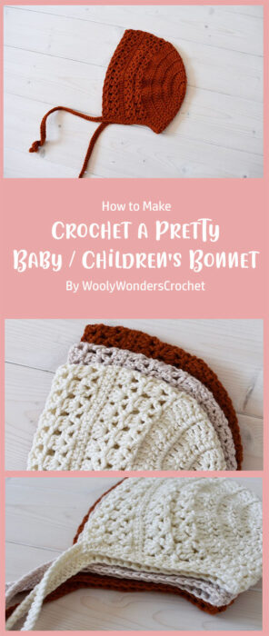 How to Crochet a Pretty Baby / Children's Bonnet By WoolyWondersCrochet