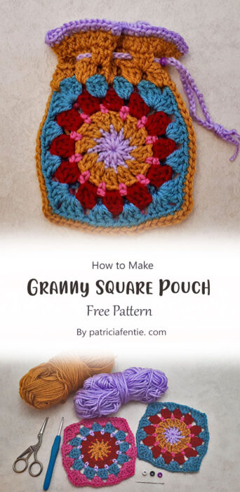 How to Make A Granny Square Pouch By patriciafentie. com