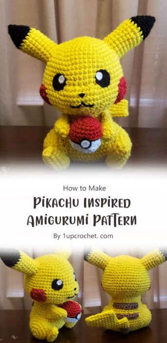 Pikachu Inspired Amigurumi Pattern By 1upcrochet. com