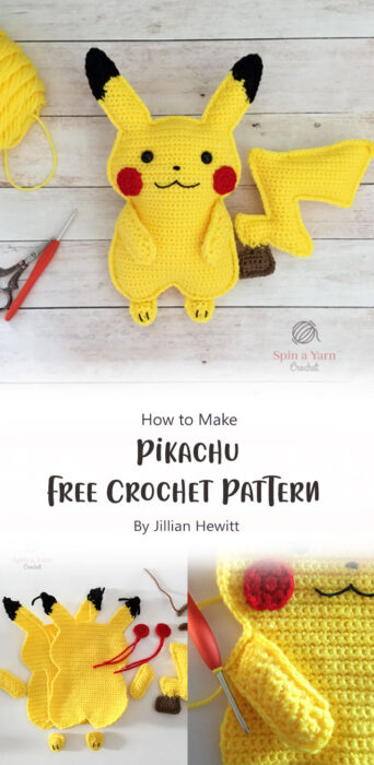 Pikachu Free Crochet Pattern By Jillian Hewitt