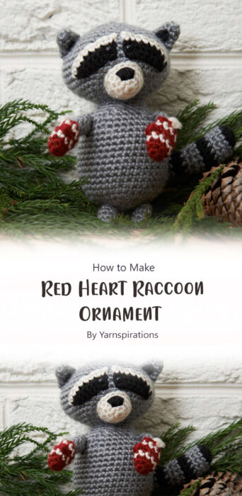 Red Heart Raccoon Ornament By Yarnspirations