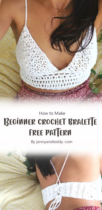 Beginner crochet bralette free pattern By jennyandteddy. com