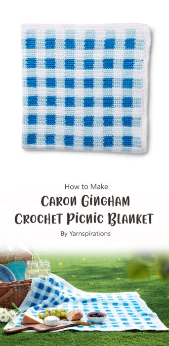Caron Gingham Crochet Picnic Blanket By Yarnspirations