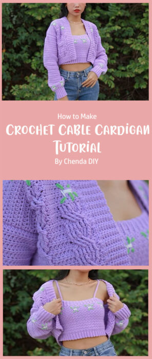 Crochet Cable Cardigan Tutorial By Chenda DIY