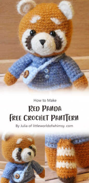 Red Panda Free Crochet Panttern By Julia of littleworldofwhimsy. com