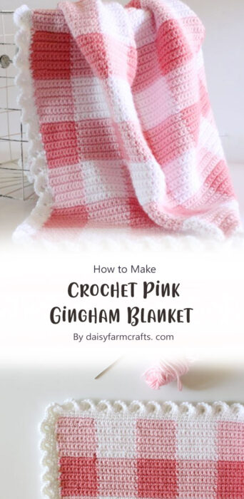 Crochet Pink Gingham Blanket By daisyfarmcrafts. com