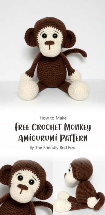 Free Crochet Monkey Amigurumi Pattern By The Friendly Red Fox