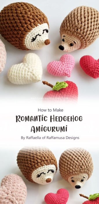 Crochet a Romantic Hedgehog Amigurumi - Cutest Valentine's Gift By Raffaella of Raffamusa Designs